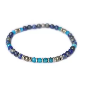 “Intuition & Gratitude” Lapis Lazuli and Apatite Delicate Bracelet